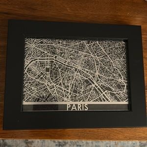 Excellent condition Paris map in frame